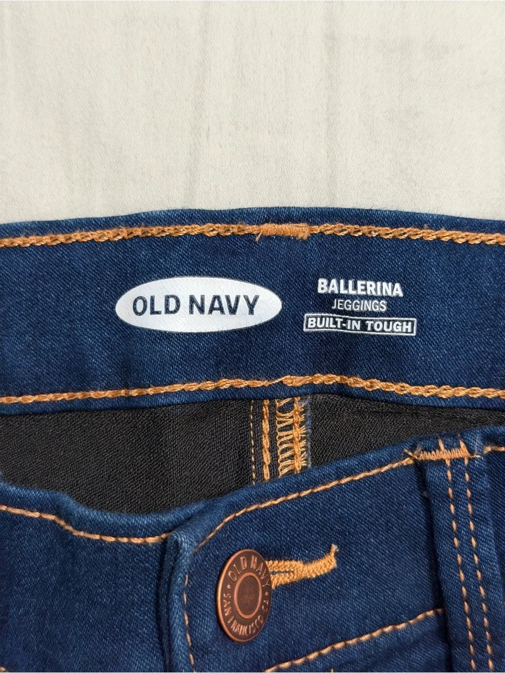 Old Navy Dark Blue Stretch Jeggings with Contrast Stitching